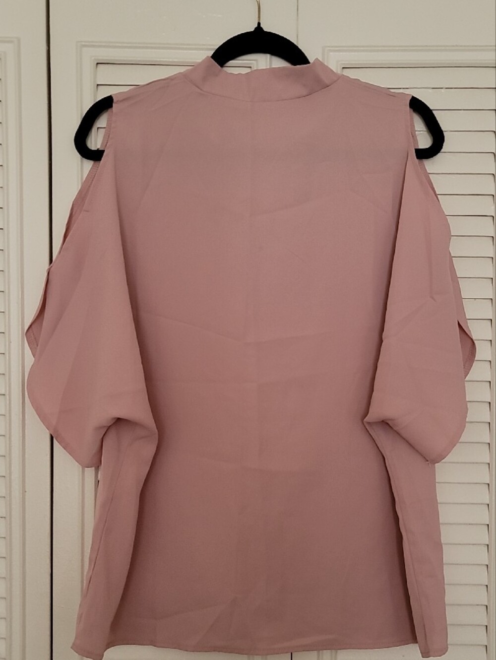 Women’s Pink Split-Neck Blouse - Picture 5 of 11